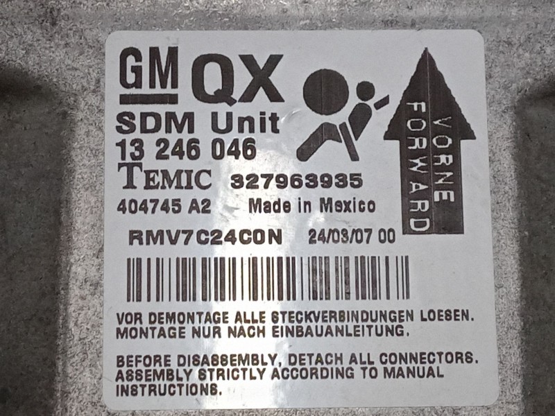 Recambio de centralita airbag para opel zafira b furgoneta/monovolumen (a05) 1.9 cdti van (m75) referencia OEM IAM   