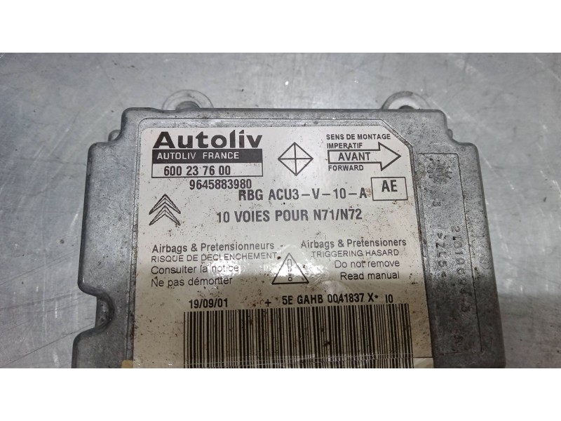 Recambio de centralita airbag para citroën xsara (n1) 2.0 hdi 109 referencia OEM IAM 9645883980  