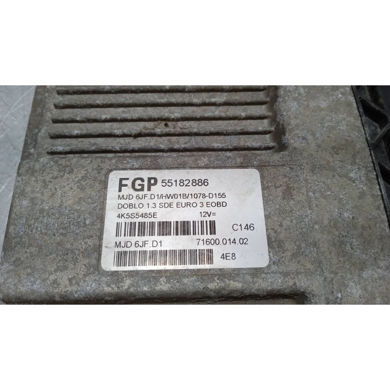 Recambio de centralita motor uce para fiat doblo furgoneta/monovolumen (223_) 1.3 jtd 16v referencia OEM IAM 55182886  