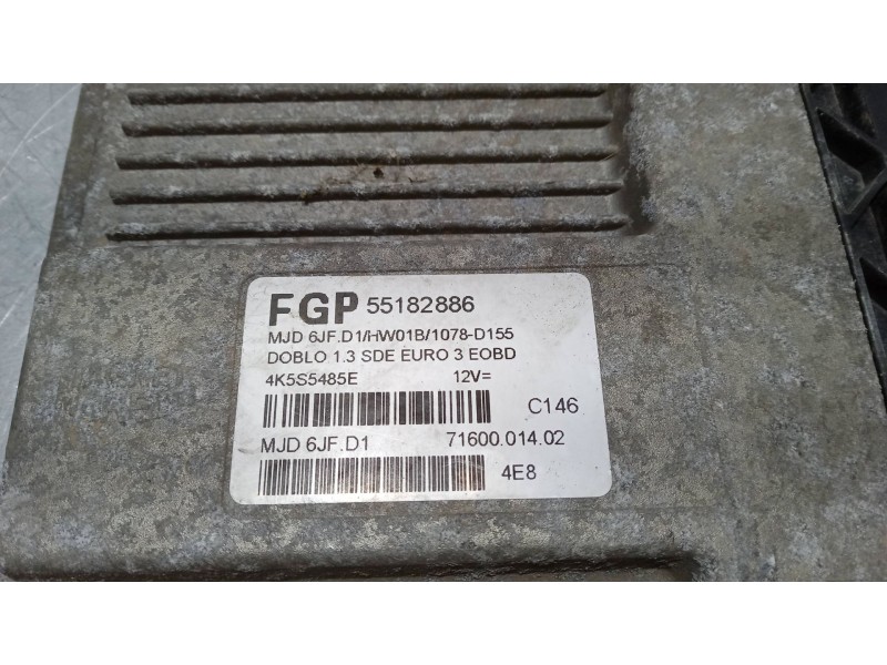 Recambio de centralita motor uce para fiat doblo furgoneta/monovolumen (223_) 1.3 jtd 16v referencia OEM IAM 55182886  