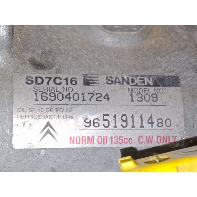 Recambio de compresor a/a para citroën c4 picasso i monospace (ud_) 1.8 i 16v referencia OEM IAM 9651911480  SD7C16