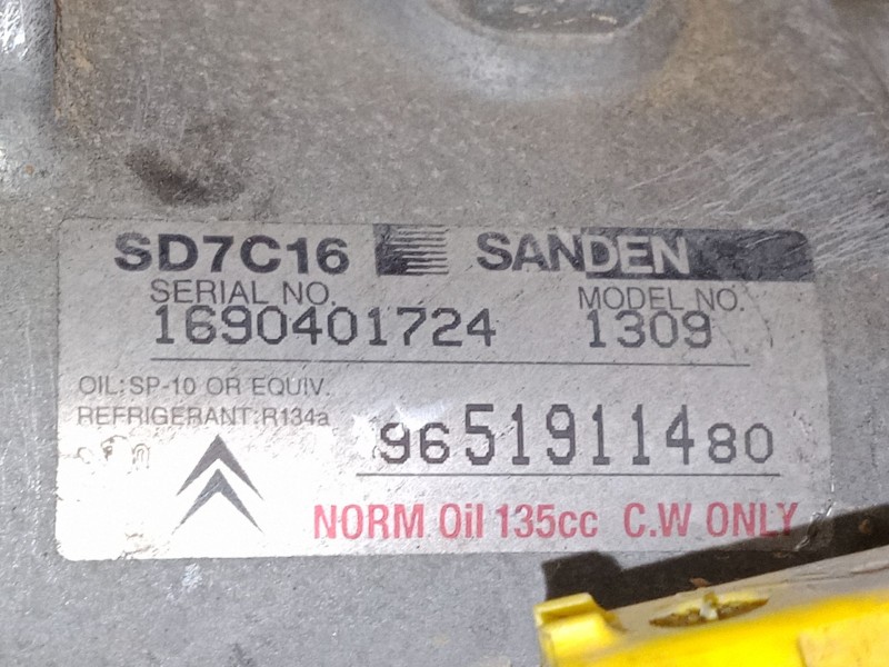 Recambio de compresor a/a para citroën c4 picasso i monospace (ud_) 1.8 i 16v referencia OEM IAM 9651911480  SD7C16