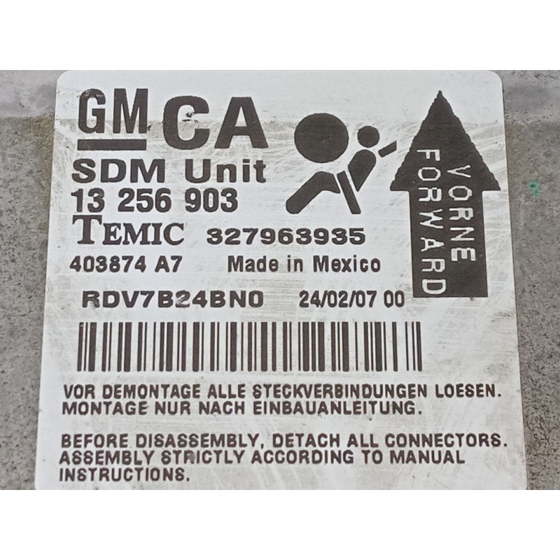 Recambio de centralita airbag para opel corsa d (s07) 1.2 (l08, l68) referencia OEM IAM 13256903  327963935