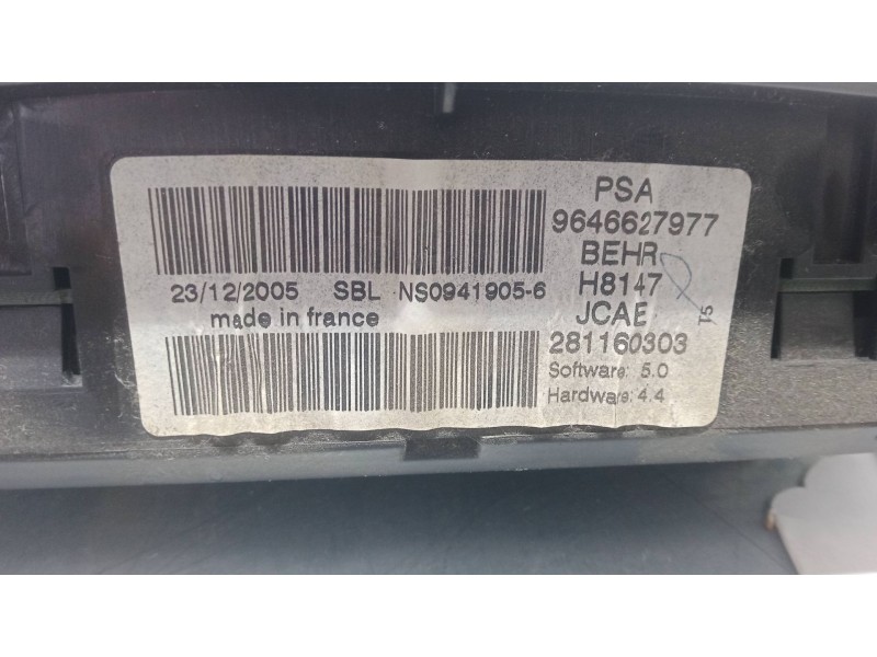 Recambio de mando climatizador para peugeot 307 (3a/c) 1.6 hdi referencia OEM IAM 9646627977  