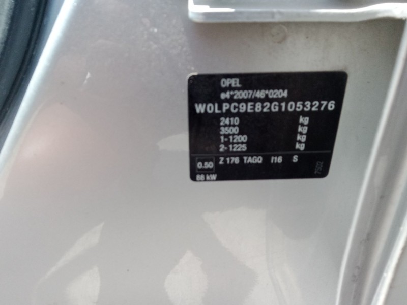 opel zafira tourer c (p12) del año 2016