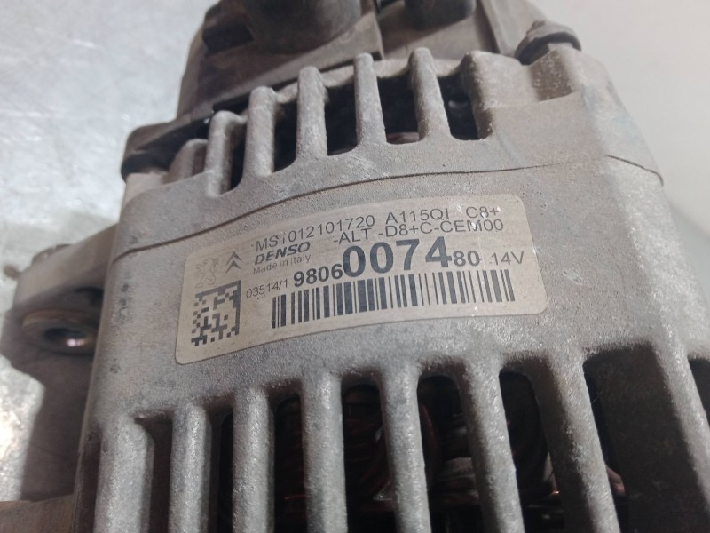 Recambio de alternador para peugeot 208 i (ca_, cc_) 1.2 vti 82 referencia OEM IAM 9806007480  