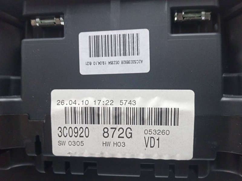 Recambio de cuadro instrumentos para volkswagen passat b6 variant (3c5) 2.0 tdi referencia OEM IAM 3C09207872G  