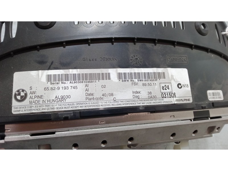 Recambio de pantalla para bmw 3 coupé (e92) 325 i referencia OEM IAM 65829193745  