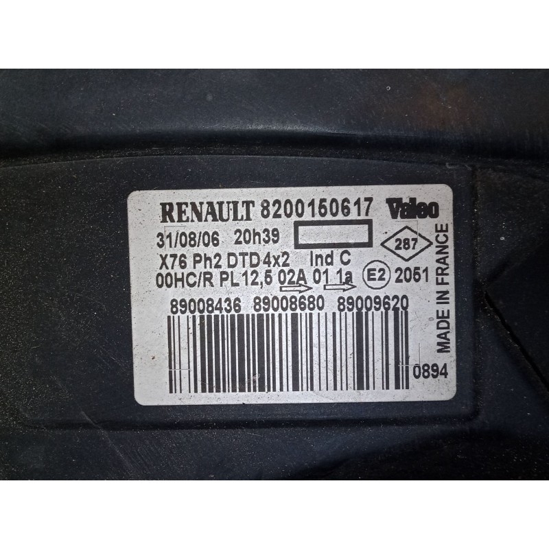 Recambio de faro derecho para renault kangoo express (fc0/1_) 1.2 16v (fc05, fc0w, fc1d, fc1p, fc1k, fc0t) referencia OEM IAM 82