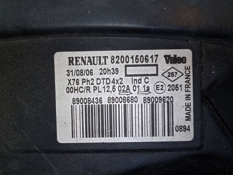 Recambio de faro derecho para renault kangoo express (fc0/1_) 1.2 16v (fc05, fc0w, fc1d, fc1p, fc1k, fc0t) referencia OEM IAM 82