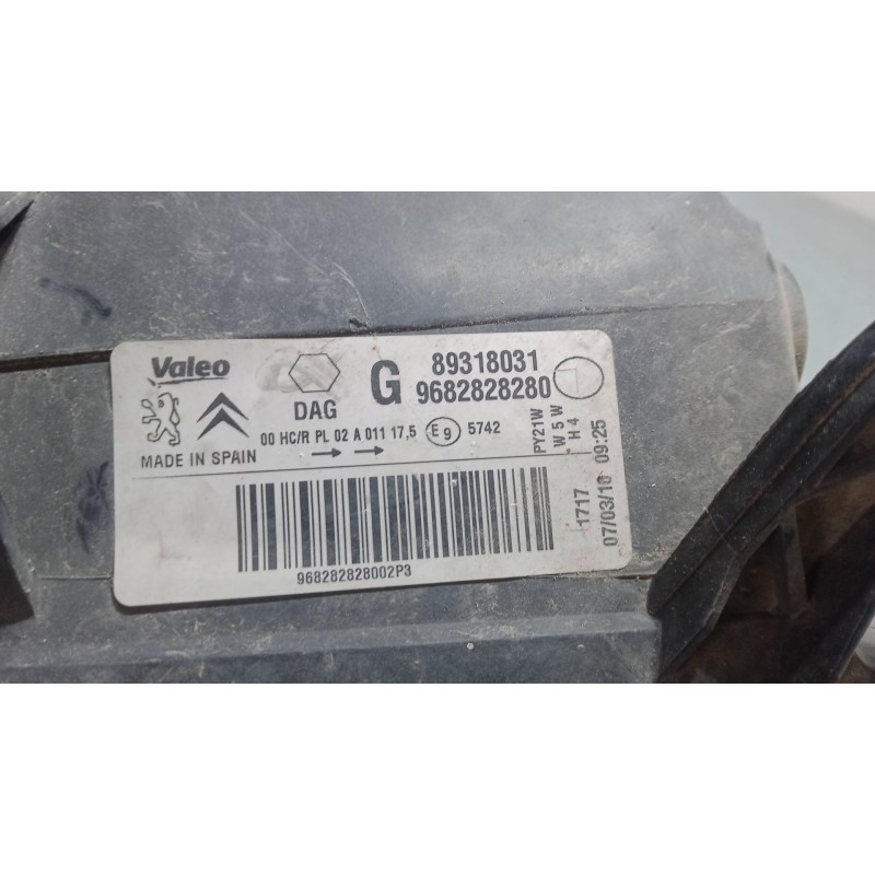 Recambio de faro izquierdo para citroën berlingo furgoneta/monovolumen (b9) 1.6 hdi 75 4x4 referencia OEM IAM 9682828280  893180