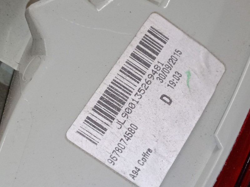 Recambio de piloto trasero porton derecho para peugeot 2008 i (cu_) 1.2 thp 110 / puretech 110 referencia OEM IAM 9678074580  