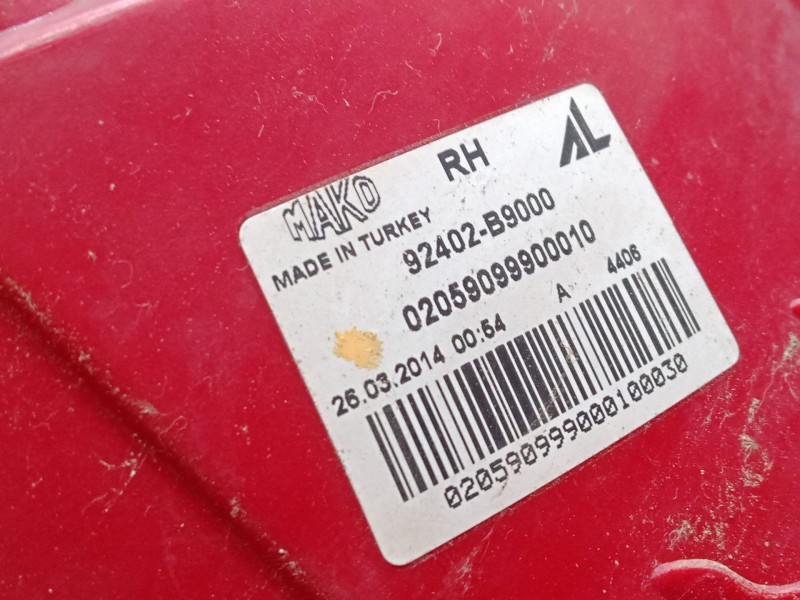 Recambio de piloto trasero derecho para hyundai i10 ii (ba, ia) 1.0 referencia OEM IAM 92402B9000  