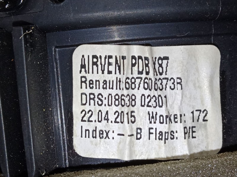 Recambio de aireador derecho para renault captur i (j5_, h5_) 1.5 dci 90 referencia OEM IAM   