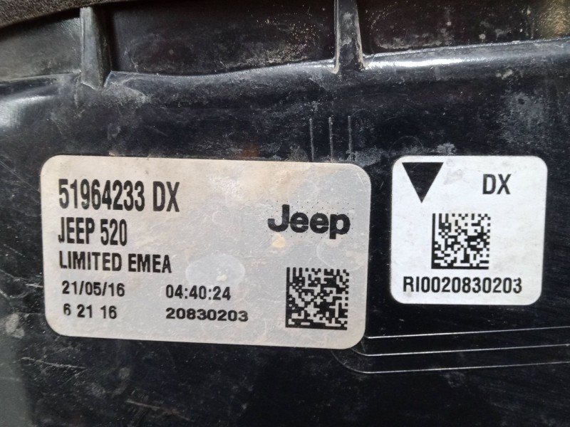 Recambio de piloto trasero derecho para jeep renegade suv (bu, b1, bv) 1.6 crd referencia OEM IAM 51964233  