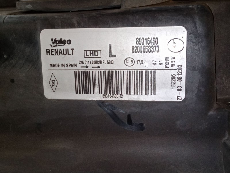 Recambio de faro izquierdo para renault modus / grand modus (f/jp0_) 1.2 16v (jp0w) referencia OEM IAM 8200658377  8200658373