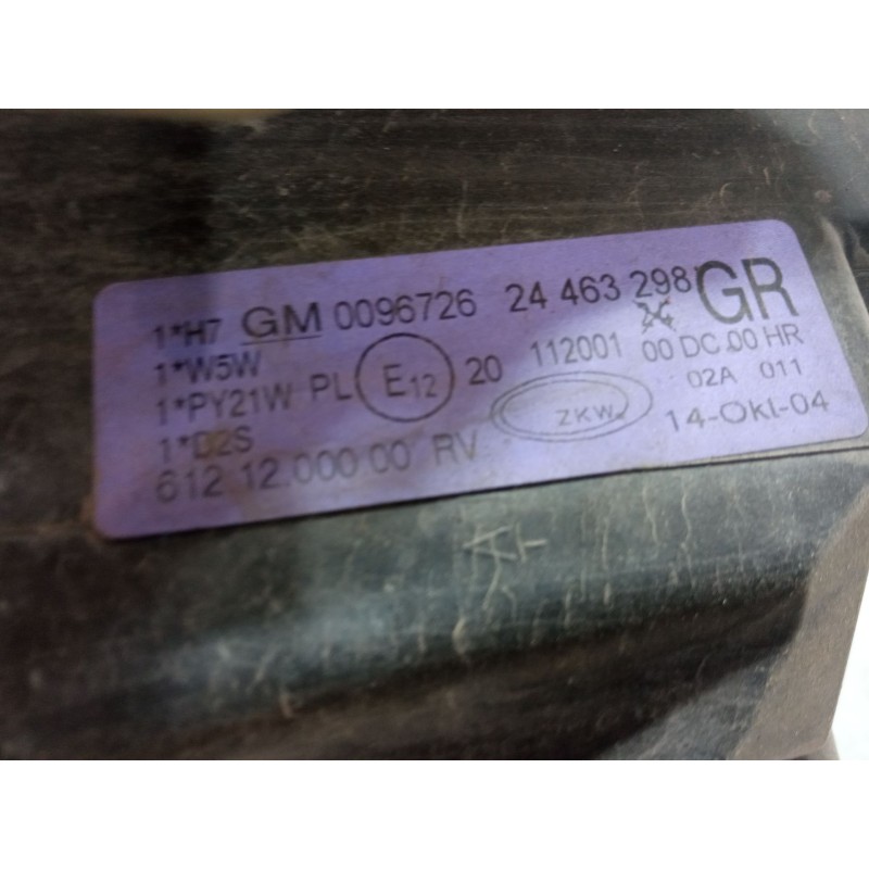 Recambio de faro derecho para opel corsa c (x01) 1.7 cdti (f08, f68) referencia OEM IAM 0096726  24463298
