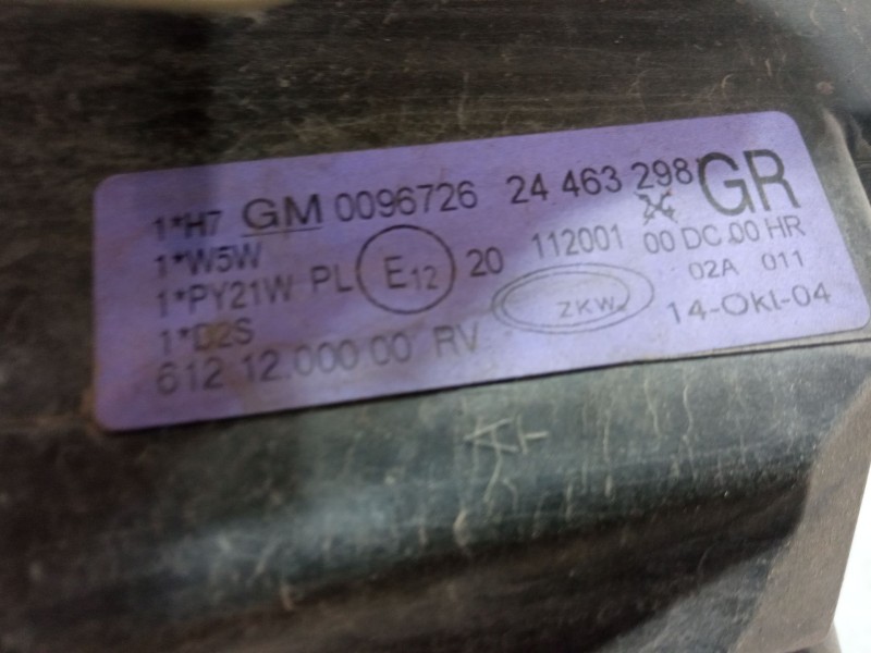 Recambio de faro derecho para opel corsa c (x01) 1.7 cdti (f08, f68) referencia OEM IAM 0096726  24463298