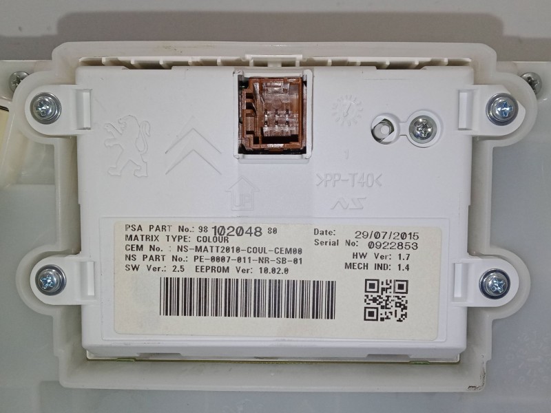 Recambio de cuadro instrumentos para peugeot 2008 i (cu_) 1.2 thp 110 / puretech 110 referencia OEM IAM 981386548000  