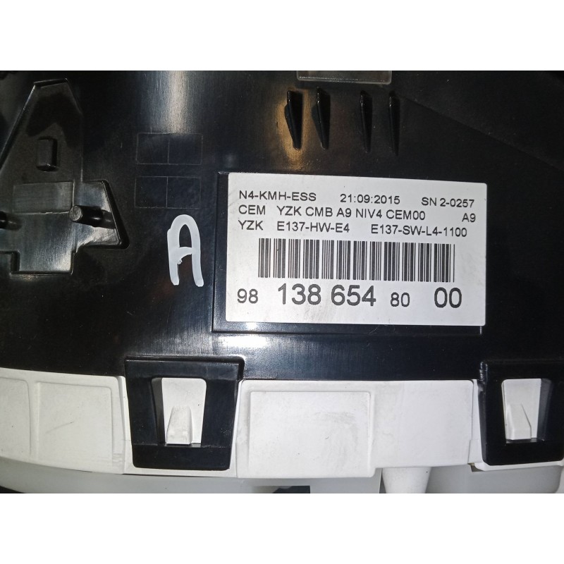 Recambio de cuadro instrumentos para peugeot 2008 i (cu_) 1.2 thp 110 / puretech 110 referencia OEM IAM 981386548000  