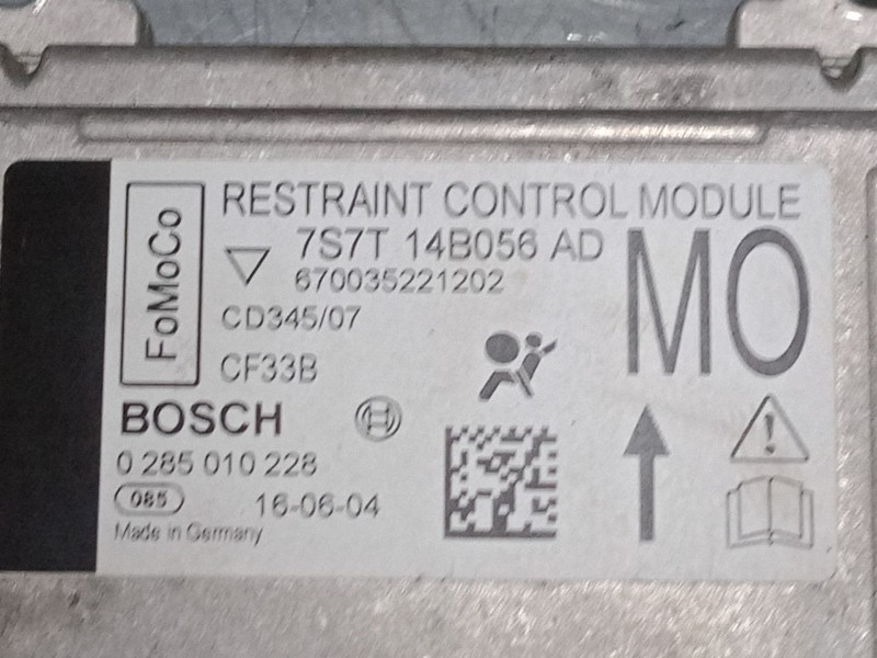 Recambio de centralita airbag para ford mondeo iv (ba7) 2.0 tdci referencia OEM IAM 7S7T14B056AD  0285010228 Recambio de centralita airbag para ford mondeo iv (ba7) 2.0 tdci referencia OEM IAM 7S7T14B056AD  0285010228