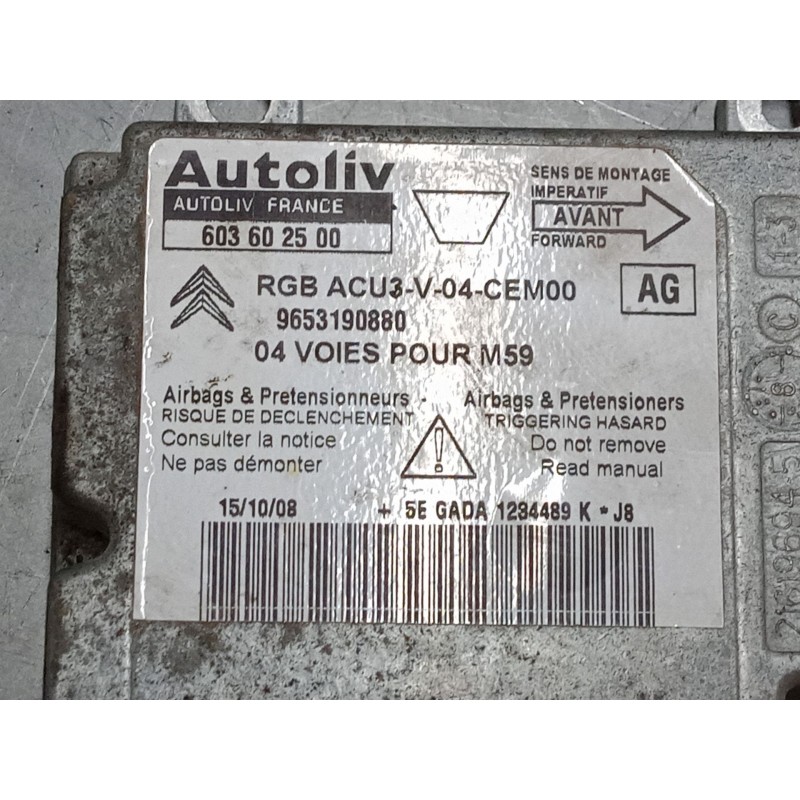 Recambio de centralita airbag para citroën berlingo / berlingo first monospace (mf_, gjk_, gfk_) 1.6 hdi 75 (mf9hw, gj9hwc, gf9h Recambio de centralita airbag para citroën berlingo / berlingo first monospace (mf_, gjk_, gfk_) 1.6 hdi 75 (mf9hw, gj9hwc, gf9h