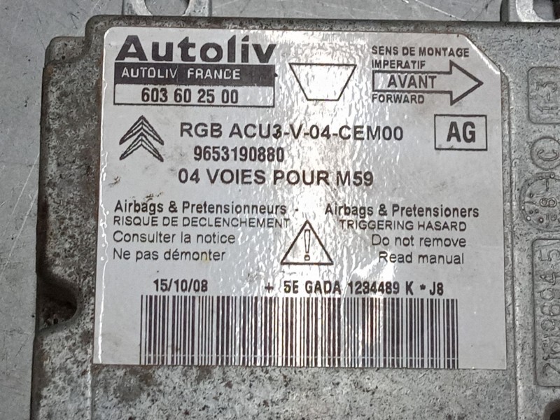 Recambio de centralita airbag para citroën berlingo / berlingo first monospace (mf_, gjk_, gfk_) 1.6 hdi 75 (mf9hw, gj9hwc, gf9h Recambio de centralita airbag para citroën berlingo / berlingo first monospace (mf_, gjk_, gfk_) 1.6 hdi 75 (mf9hw, gj9hwc, gf9h