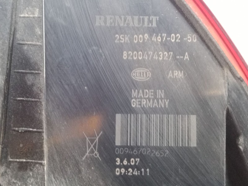 Recambio de piloto trasero derecho para renault scénic ii (jm0/1_) 1.6 16v (jm1r) referencia OEM IAM 8200474327   Recambio de piloto trasero derecho para renault scénic ii (jm0/1_) 1.6 16v (jm1r) referencia OEM IAM 8200474327