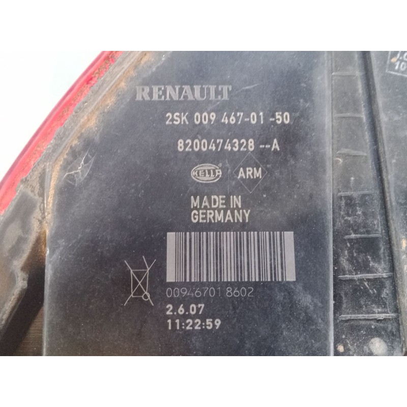 Recambio de piloto trasero izquierdo para renault scénic ii (jm0/1_) 1.6 16v (jm1r) referencia OEM IAM 8200474328   Recambio de piloto trasero izquierdo para renault scénic ii (jm0/1_) 1.6 16v (jm1r) referencia OEM IAM 8200474328