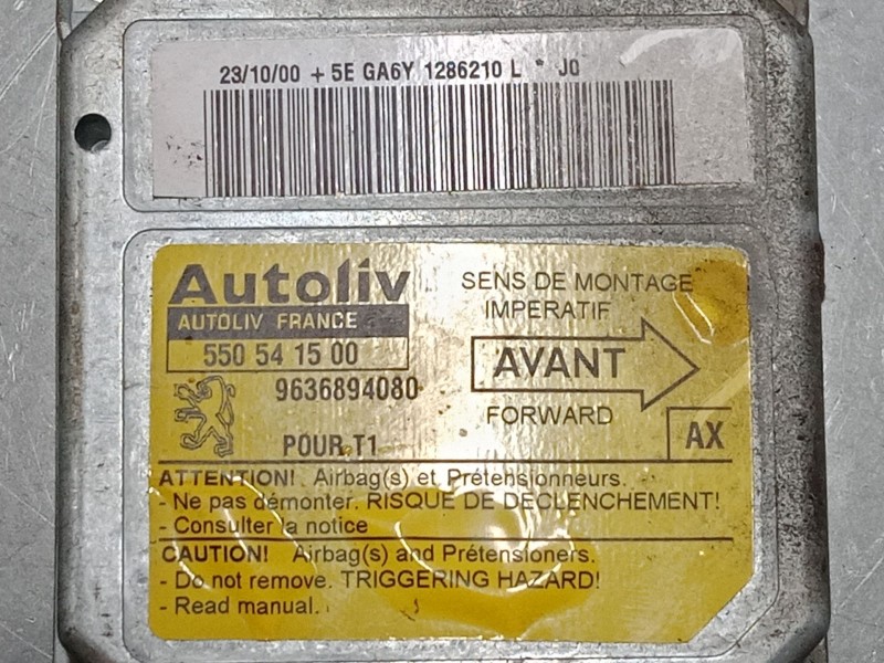 Recambio de centralita airbag para peugeot 206 hatchback (2a/c) 1.9 d referencia OEM IAM 550541500  9636894080 Recambio de centralita airbag para peugeot 206 hatchback (2a/c) 1.9 d referencia OEM IAM 550541500  9636894080