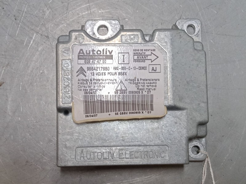 Recambio de centralita airbag para citroën c4 grand picasso i (ua_) 1.6 hdi referencia OEM IAM 606474700  9664217980 Recambio de centralita airbag para citroën c4 grand picasso i (ua_) 1.6 hdi referencia OEM IAM 606474700  9664217980