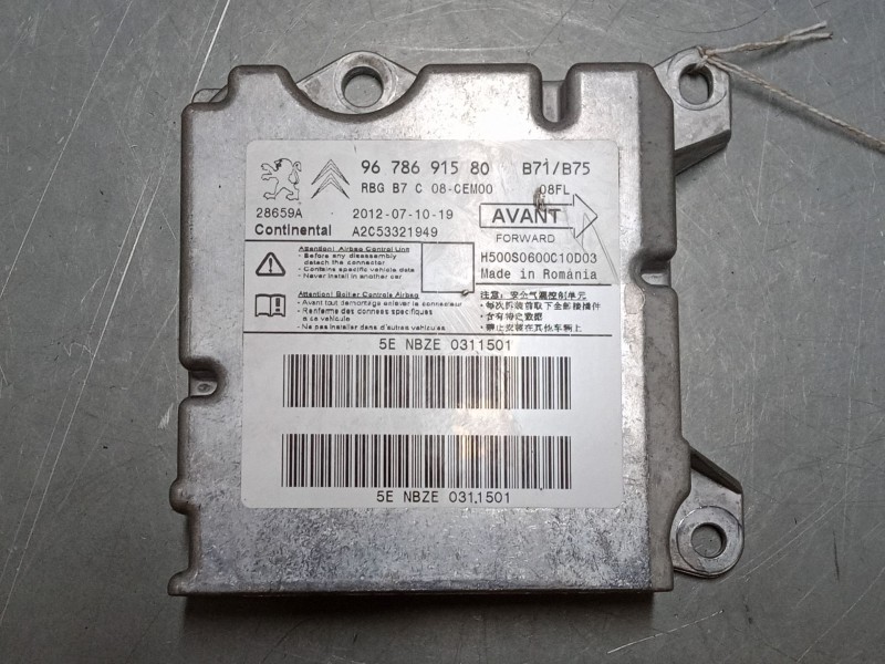 Recambio de centralita airbag para citroën c4 ii (nc_) 1.6 hdi 90 referencia OEM IAM 9678691580  A2C53321949 Recambio de centralita airbag para citroën c4 ii (nc_) 1.6 hdi 90 referencia OEM IAM 9678691580  A2C53321949