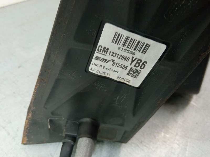 Recambio de retrovisor electrico derecho para opel zafira / zafira family b (a05) 1.7 cdti (m75) referencia OEM IAM 13312860YB6  Recambio de retrovisor electrico derecho para opel zafira / zafira family b (a05) 1.7 cdti (m75) referencia OEM IAM 13312860YB6