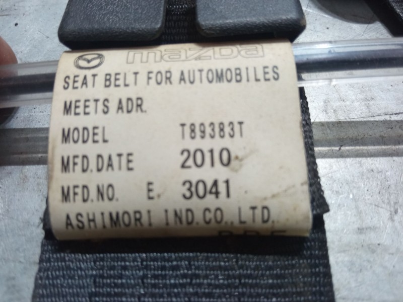 Recambio de cinturon seguridad delantero izquierdo para mazda 2 (de_, dh_) 1.4 mzr-cd referencia OEM IAM T89383T  