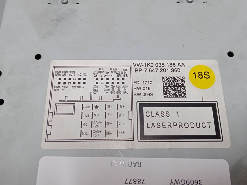 Recambio de radio cd para volkswagen passat b6 variant (3c5) 2.0 tdi referencia OEM IAM 1K0035186AA  