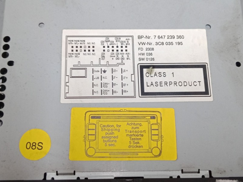 Recambio de radio cd para volkswagen golf plus v (5m1, 521) 1.9 tdi referencia OEM IAM 3C8035195  