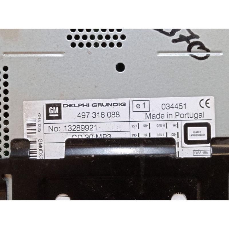 Recambio de radio cd para opel corsa d (s07) 1.4 (l08, l68) referencia OEM IAM 497316088  