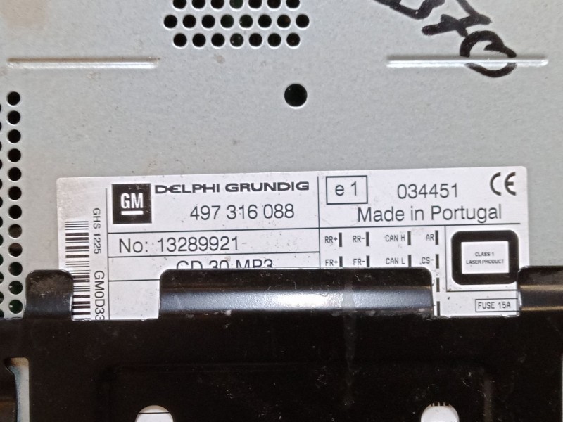 Recambio de radio cd para opel corsa d (s07) 1.4 (l08, l68) referencia OEM IAM 497316088  
