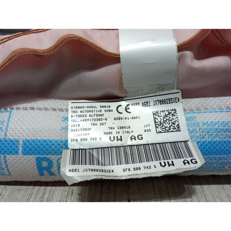 Recambio de airbag cortina delantero derecho para seat ibiza v (kj1, kjg) 1.6 tdi referencia OEM IAM 34219975 F 6F0 880 742 G 