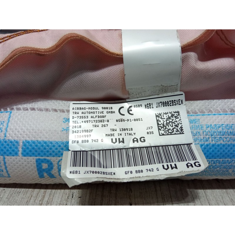 Recambio de airbag cortina delantero derecho para seat ibiza v (kj1, kjg) 1.6 tdi referencia OEM IAM 34219975 F 6F0 880 742 G 