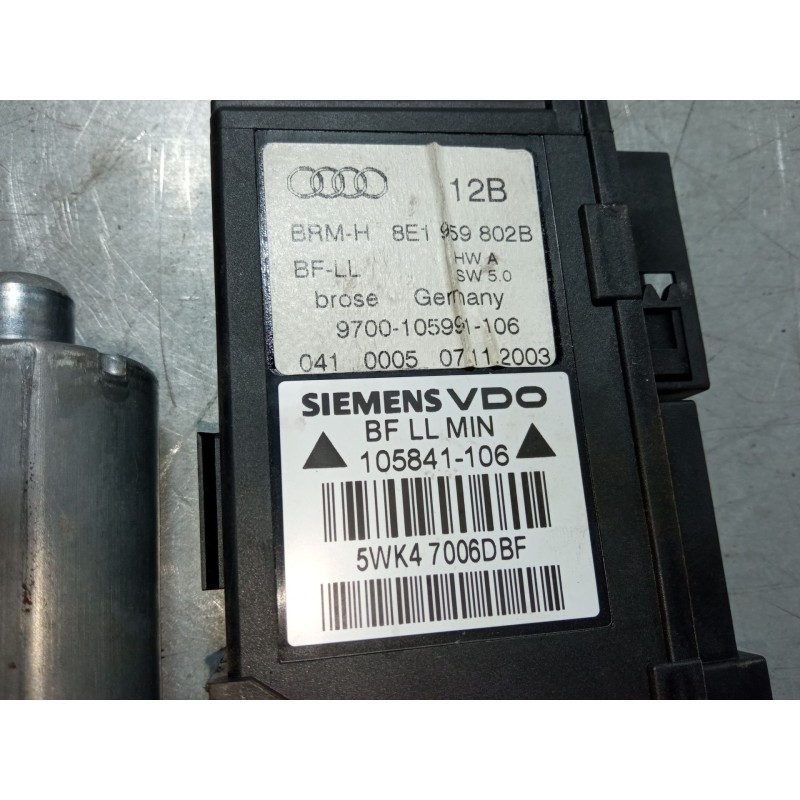 Recambio de motor elevaluna delantero derecho para audi a4 b6 (8e2) 2.0 fsi referencia OEM IAM 8E1959802B  5WK47006DBF