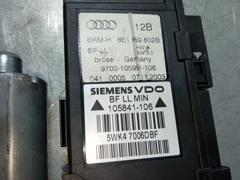 Recambio de motor elevaluna delantero derecho para audi a4 b6 (8e2) 2.0 fsi referencia OEM IAM 8E1959802B  5WK47006DBF