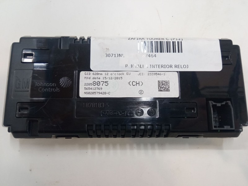 Recambio de pantalla interior reloj para opel zafira tourer c (p12) 1.6 cdti (75) referencia OEM IAM 22858075  