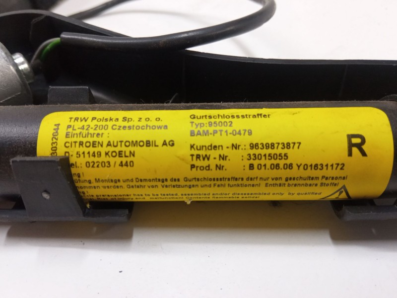 Recambio de anclaje cinturon delantero derecho para citroën c2 (jm_) 1.4 hdi referencia OEM IAM 9639873877  