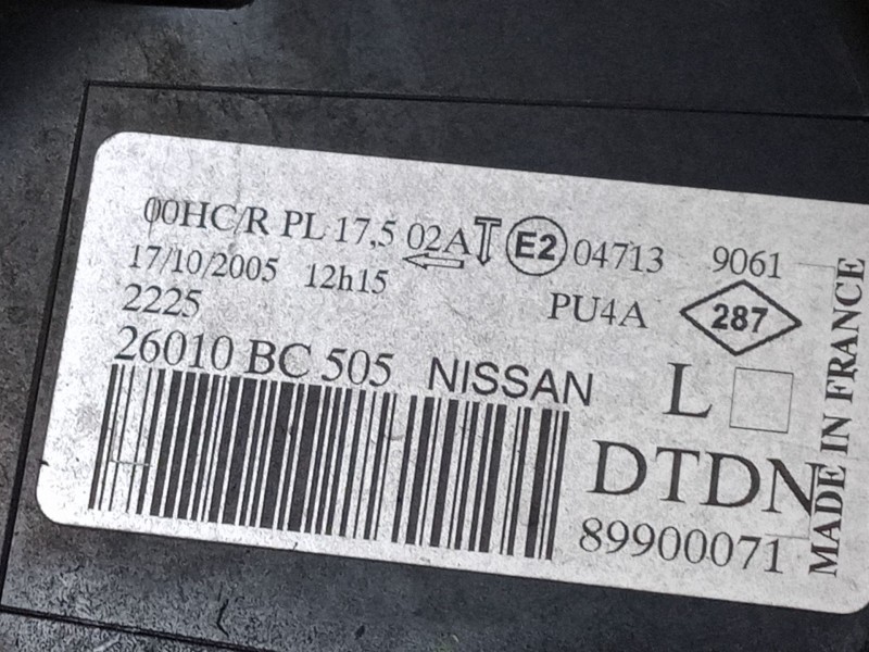 Recambio de faro derecho para nissan micra iii (k12) 160 sr referencia OEM IAM 26010BC505  89900071