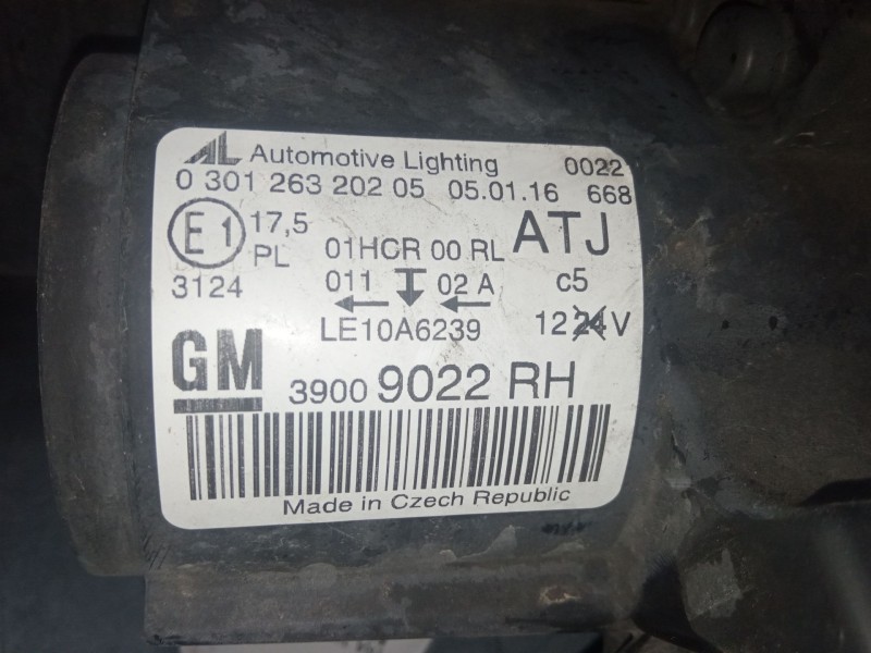 Recambio de faro derecho para opel zafira tourer c (p12) 1.6 cdti (75) referencia OEM IAM 39009022RH  
