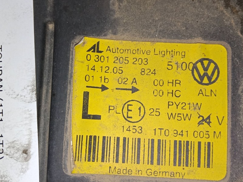Recambio de faro izquierdo para volkswagen touran (1t1, 1t2) 1.9 tdi referencia OEM IAM 1T0941005  0301205203