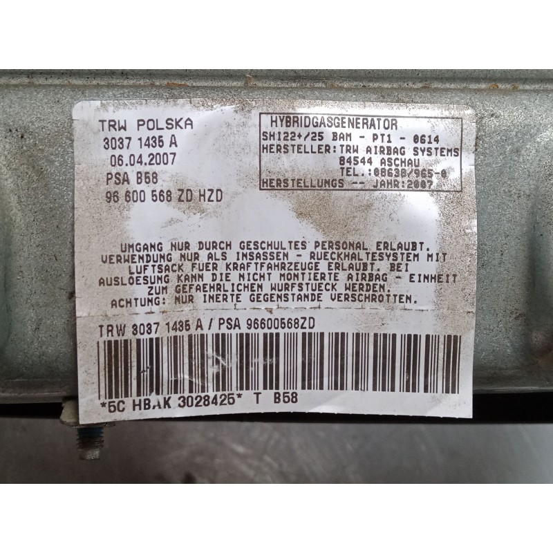 Recambio de airbag salpicadero para citroën c4 grand picasso i (ua_) 1.6 hdi referencia OEM IAM 96600568ZD  