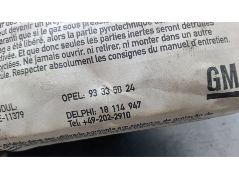 Recambio de airbag salpicadero para opel meriva a monospace (x03) 1.7 dti (e75) referencia OEM IAM 93335024  