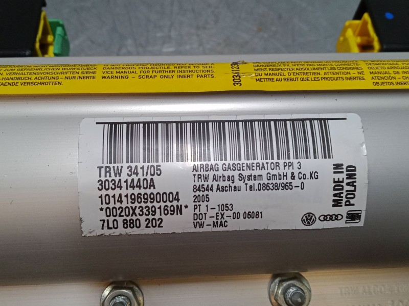 Recambio de airbag salpicadero para volkswagen touareg (7la, 7l6, 7l7) 2.5 r5 tdi referencia OEM IAM 7L0880202  30341440A